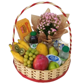 Cesta De Café Com 7 Frutas 
